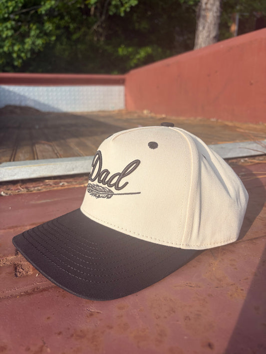Feathered Dad Hat - Cream & Black